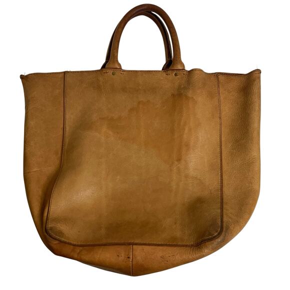 Madewell Tan Leather Top Handle Tote - Picture 1 of 8